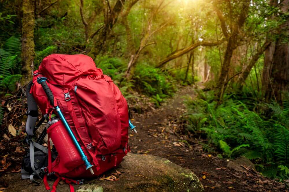 “Camping gear checklist laid out near backpack”