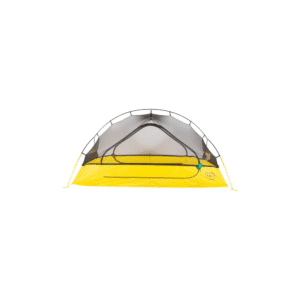 Mons Peak IX Trail 21+ Convertible Tent in yellow and gray – lightweight 2-person backpacking shelter with mesh upper and weatherproof floor.